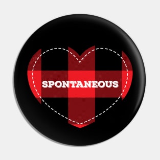 Buffalo Plaid Lumberjack Spontaneous Love Heart Pin