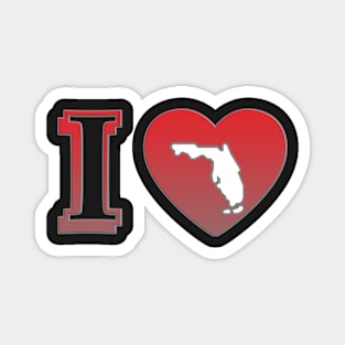 Florida Stickers and Gifts | I Heart Florida Map Outline Magnet