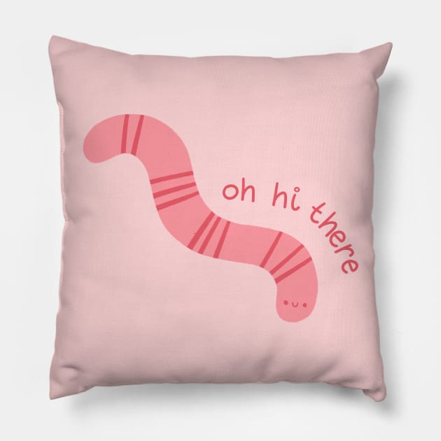 Friendly Worm Pillow by Niamh Smith Illustrations