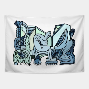 abstract cubism Tapestry