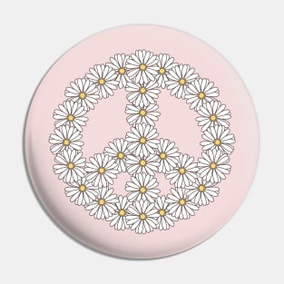 Daisies Peace Symbol Pin