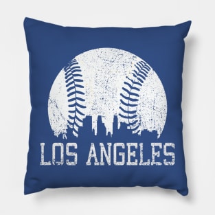 Vintage Los Angeles LA Skyline Baseball For Gameday Pillow