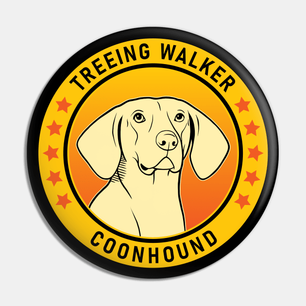 Treeing Walker Coonhound Dog Portrait Pin by millersye