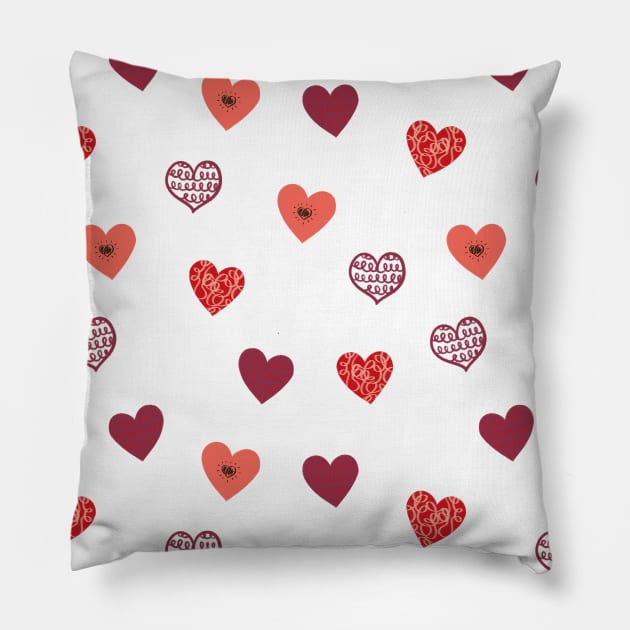 Love Heart Doodles Pillow by Sandra Hutter Designs