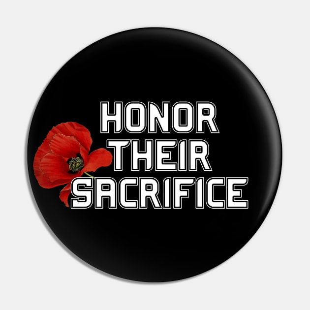 Honor Their Sacrifice Memorial with Red Poppy Flower (MD23Mrl006b) Pin by Maikell Designs