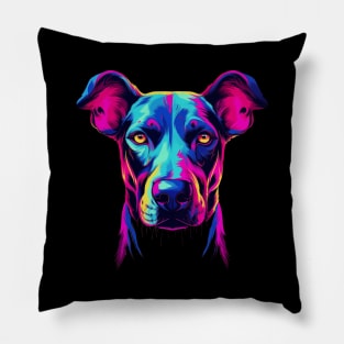 Neon dobermann head Pillow