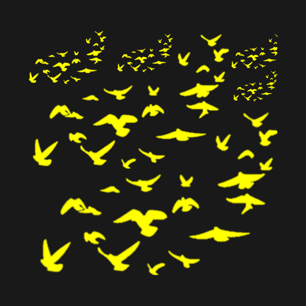 Everybirdy Golder Birds Pattern by Trendy-Now
