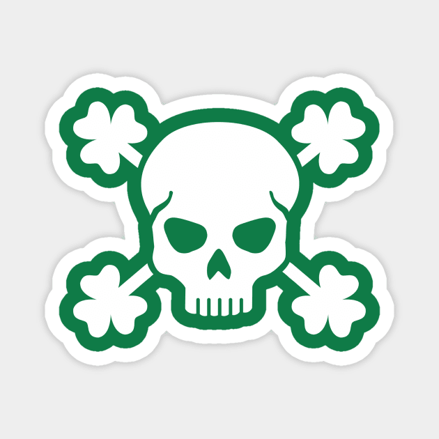 Shamrock skull skull Magnet by Designzz