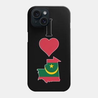 I Heart Mauritania Vertical I Love Mauritanian National Flag Map Phone Case