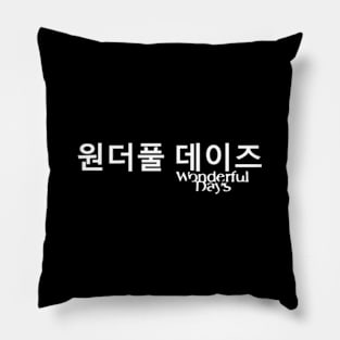 Wonderful Days Korean Letters Logo Typography Sky Blue Anime Pillow