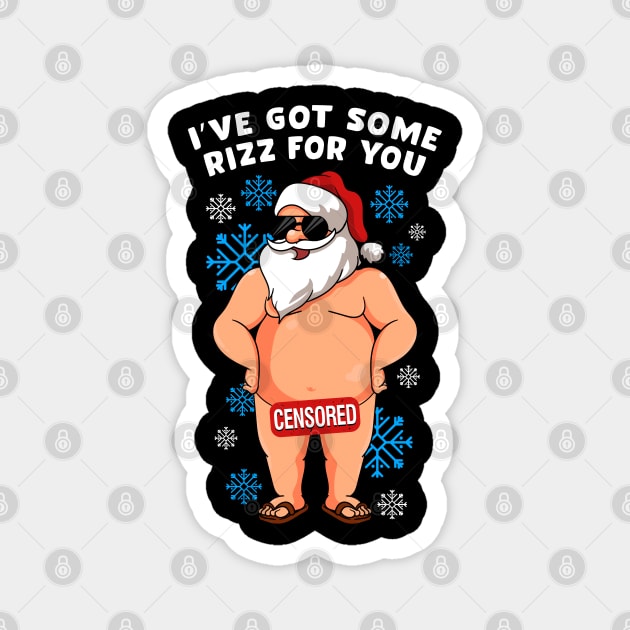 Inappropriate Naughty Santa Rizz Men Women Ugly Christmas Magnet by KsuAnn