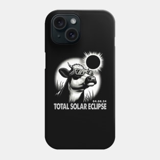 Celestial Cow Eclipse: Trendy Tee for Cow Enthusiasts and Eclipses Phone Case