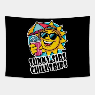 Sunshine Vibes: Stylish summer Sun Enjoying chill Day Tapestry