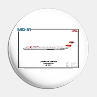 McDonnell Douglas MD-81 - Austrian Airlines "Old Colours" (Art Print) Pin