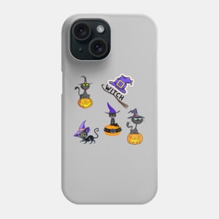 Halloween Stickers pack - witches - 5 stickers Phone Case