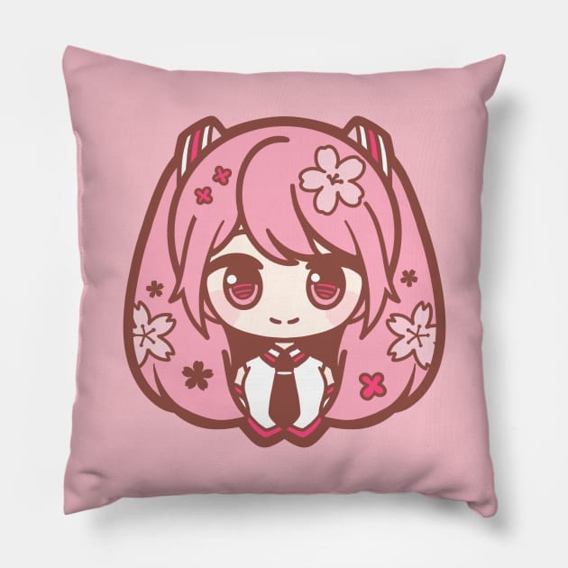 sakura miku Pillow by mushopea