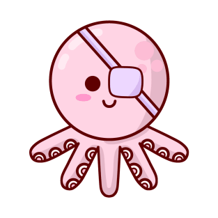 Kawaii Pirate Octopus T-Shirt