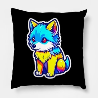 Adorable of Colorful Wolves 001 Pillow