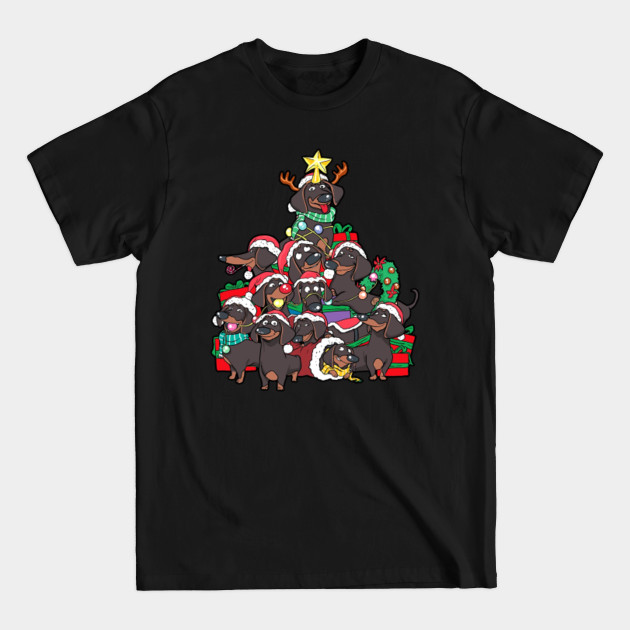 Disover Dachshund Dog Christmas Tree Dog Santa Xmas Dogmas Pajamas - Dachshund Christmas - T-Shirt