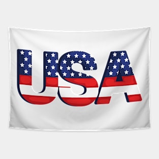 Isolated Usa Letters Tapestry