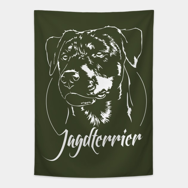 Funny Proud Jagdterrier hunting dog portrait Tapestry by wilsigns