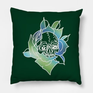 Skull and rose Pillow