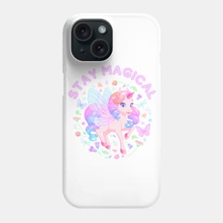 Stay Magical beautifu8l Unicorn With Flowers and stars Phone Case