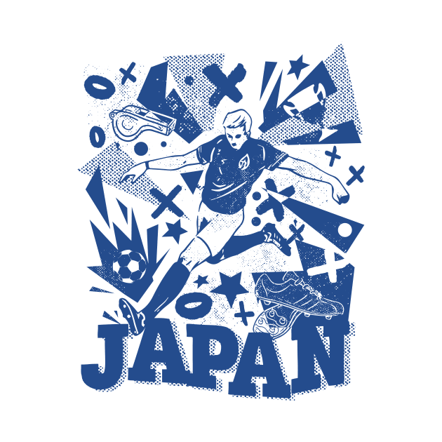 Vintage Japanese Football // Retro Grunge Japan Soccer 2022 by SLAG_Creative