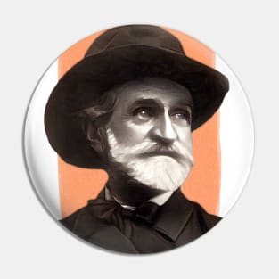 Italian Composer Giuseppe Verdi - orange - illustration Pin