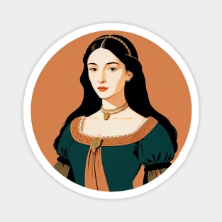 Beautiful Renaissance Woman in a Green Dress Magnet