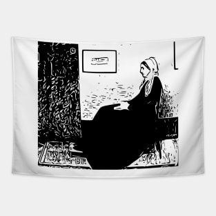 James McNeill Whistler | Whistler's Mother | Line art Tapestry