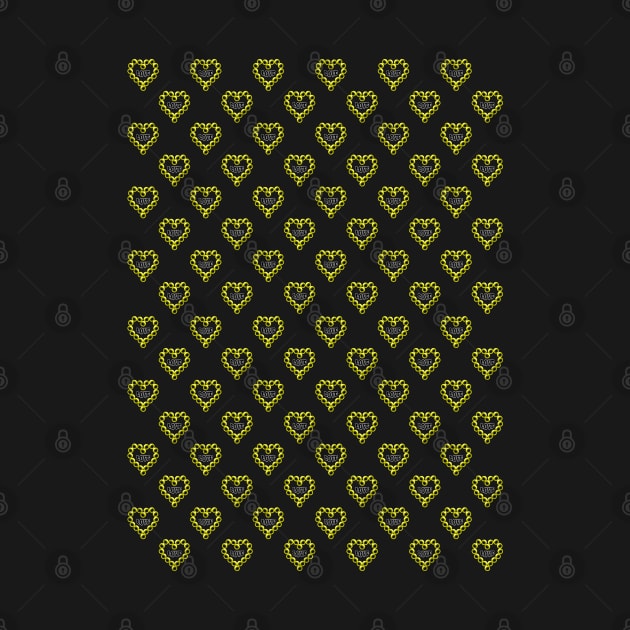 Love Heart in Yellow Color Pattern by The Black Panther