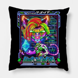 Cybercat hold an Ethereum BoRGToPiA 010 Pillow