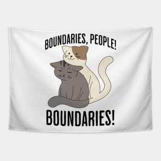 Boundaries, People! Boundaries! funny introvert sarcastic design Tapestry