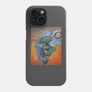 Confidence Skateboarder Pastel Painting CON3058 Phone Case