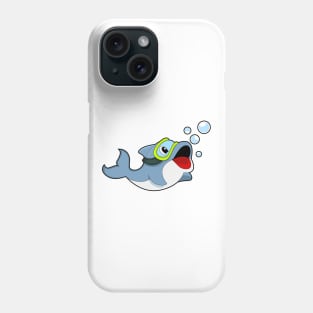 Dolphin at Diving with Water bubbles Phone Case