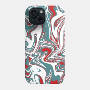 Red Blue Colors Marble Pattern Swirl Design Abstract Art Background Phone Case