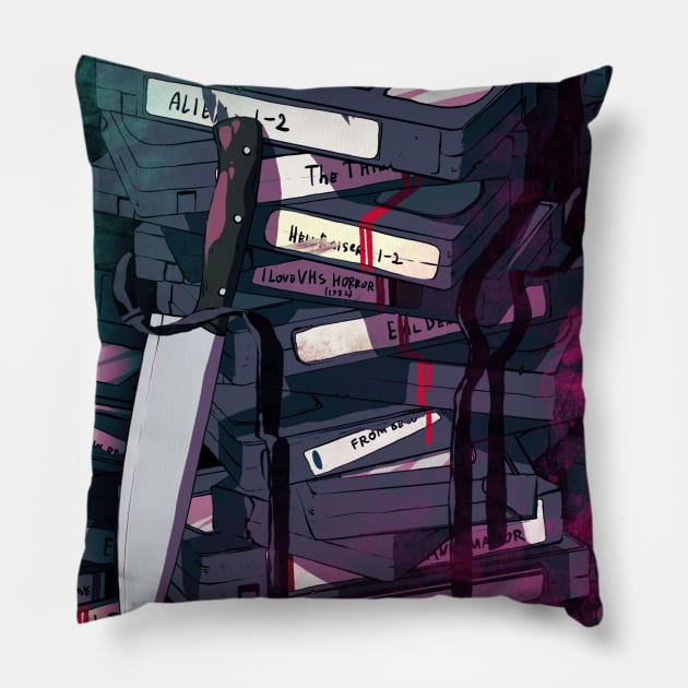 VHS horror 80s Pillow by Kotolevskiy