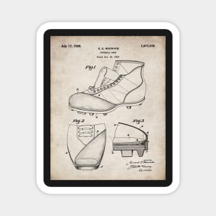 Football Shoe Patent - American Football Boot Coach Fan Football Lover Art - Antique Magnet