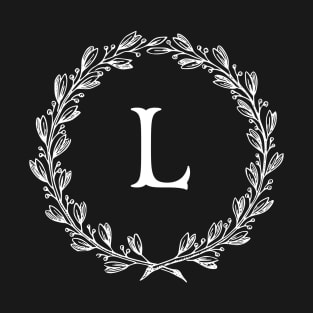 Beautiful Letter L Alphabet Initial Monogram Wreath T-Shirt