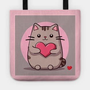 Cute kitten Valentine pu-sheen Tote