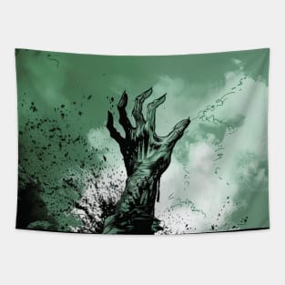 Forest Cemetery Zombie Hand Tapestry