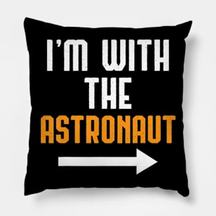 I'm With He Astronaut  Costume Funny Halloween Couple Pillow