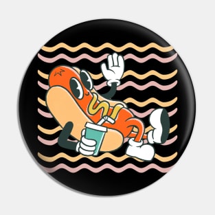 Retro Cool Hot dog Pin