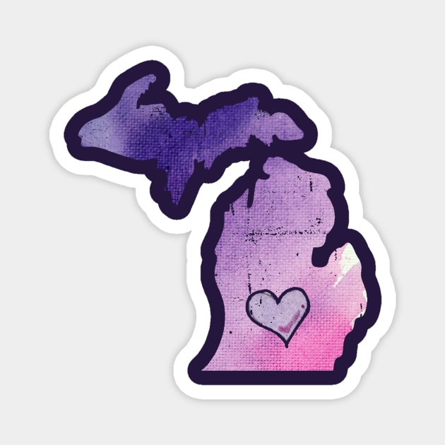 Watercolor Michigan Magnet by bubbsnugg