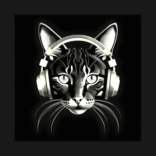 Cat with headphones T-Shirt