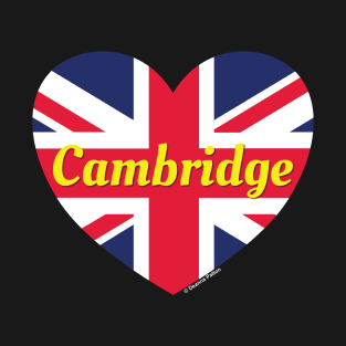 Cambridge England UK British Flag Heart T-Shirt