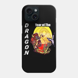 Year of The Dragon Yin Yang down text Phone Case