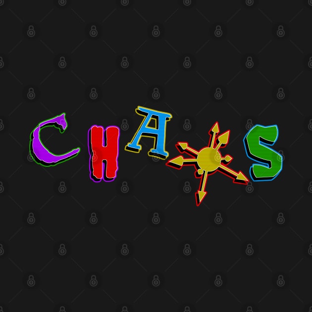 Colorful Chaos - Minimalist Chaos Star Design by Occult Designs