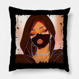 Badass Diva Masked Makeup Glossy Sparkle Pillow